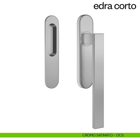 Maniglione per alzante scorrevole Edra Corto dnd Handles singolo cromo satinato