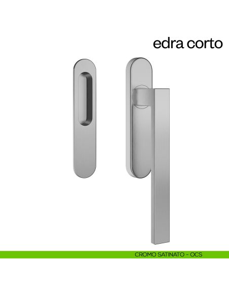 Maniglione per alzante scorrevole Edra Corto dnd Handles singolo cromo satinato