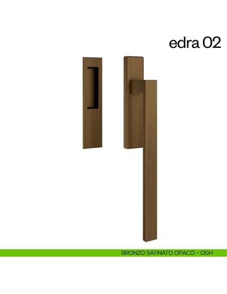 Maniglione per alzante scorrevole Edra 02 dnd Handles singolo bronzo satinato opaco
