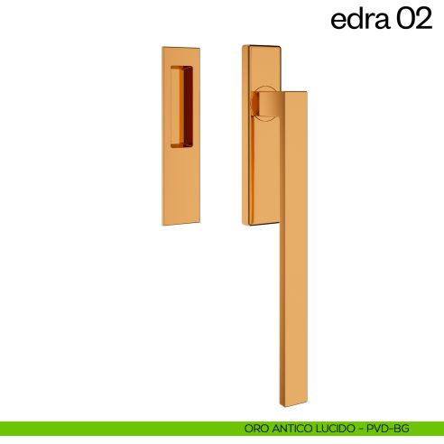 Maniglione per alzante scorrevole Edra 02 dnd Handles singolo oro antico lucido