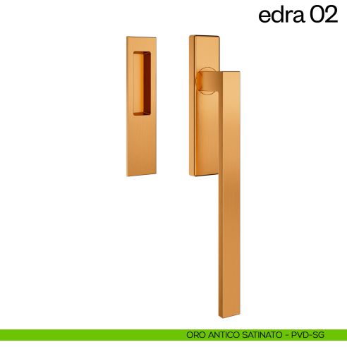 Maniglione per alzante scorrevole Edra 02 dnd Handles singolo oro antico satinato