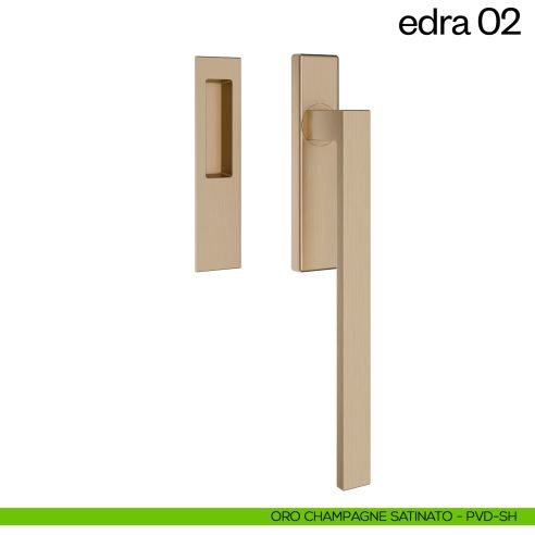 Maniglione per alzante scorrevole Edra 02 dnd Handles singolo oro champagne satinato