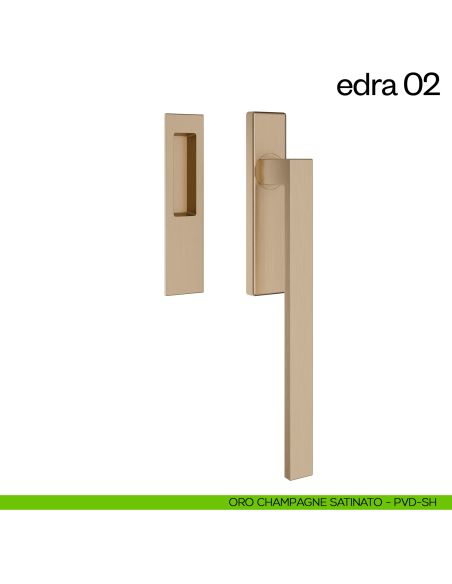 Maniglione per alzante scorrevole Edra 02 dnd Handles singolo oro champagne satinato