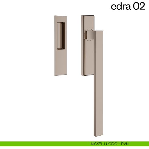 Maniglione per alzante scorrevole Edra 02 dnd Handles singolo nickel lucido