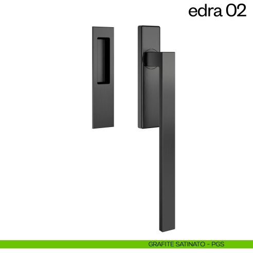Maniglione per alzante scorrevole Edra 02 dnd Handles singolo grafite satinato