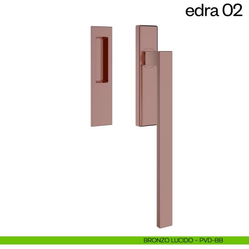 Maniglione per alzante scorrevole Edra 02 dnd Handles singolo bronzo lucido