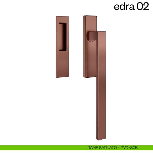 Maniglione per alzante scorrevole Edra 02 dnd Handles singolo rame satinato