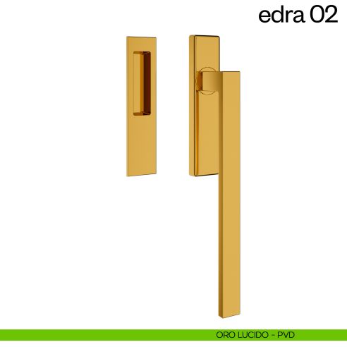 Maniglione per alzante scorrevole Edra 02 dnd Handles singolo oro lucido