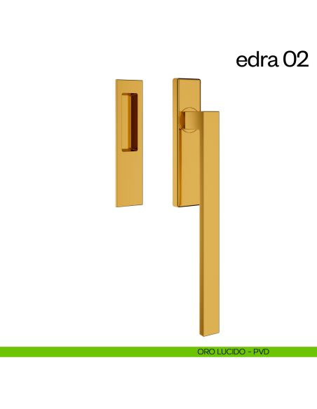 Maniglione per alzante scorrevole Edra 02 dnd Handles singolo oro lucido