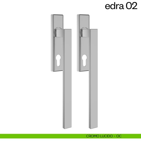 Maniglione per alzante scorrevole Edra 02 dnd Handles accoppiato cromo lucido