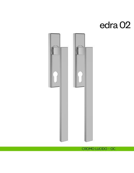 Maniglione per alzante scorrevole Edra 02 dnd Handles accoppiato cromo lucido