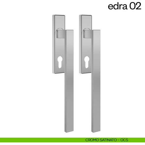Maniglione per alzante scorrevole Edra 02 dnd Handles accoppiato cromo satinato