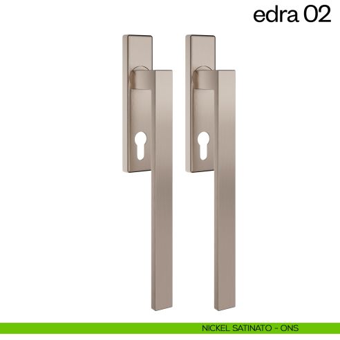 Maniglione per alzante scorrevole Edra 02 dnd Handles accoppiato nickel satinato