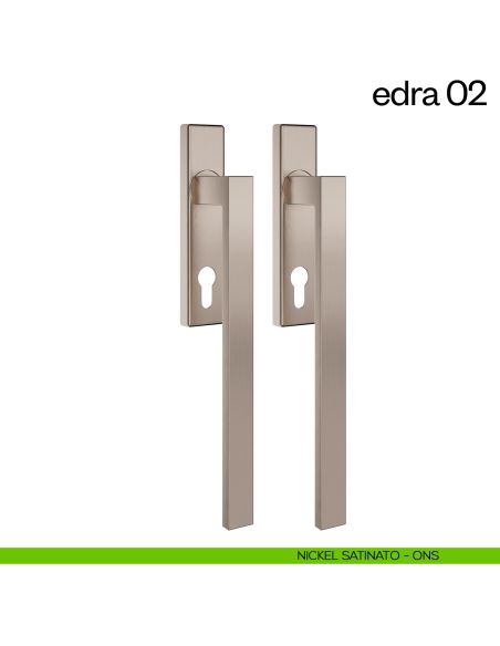 Maniglione per alzante scorrevole Edra 02 dnd Handles accoppiato nickel satinato