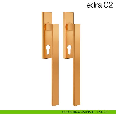 Maniglione per alzante scorrevole Edra 02 dnd Handles accoppiato oro antico satinato