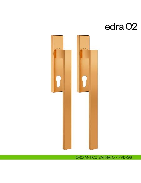 Maniglione per alzante scorrevole Edra 02 dnd Handles accoppiato oro antico satinato