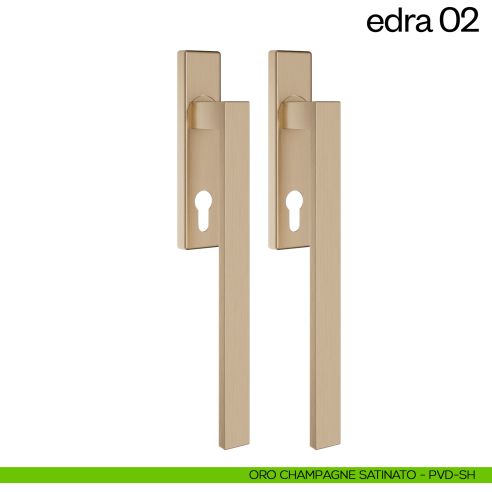 Maniglione per alzante scorrevole Edra 02 dnd Handles accoppiato oro champagne satinato