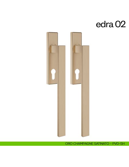 Maniglione per alzante scorrevole Edra 02 dnd Handles accoppiato oro champagne satinato