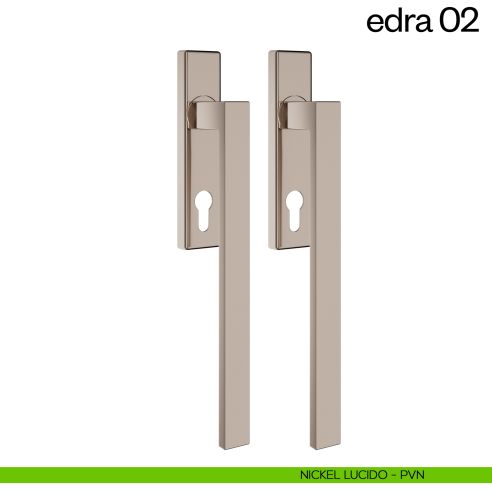 Maniglione per alzante scorrevole Edra 02 dnd Handles accoppiato nickel lucido