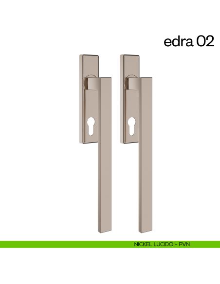 Maniglione per alzante scorrevole Edra 02 dnd Handles accoppiato nickel lucido
