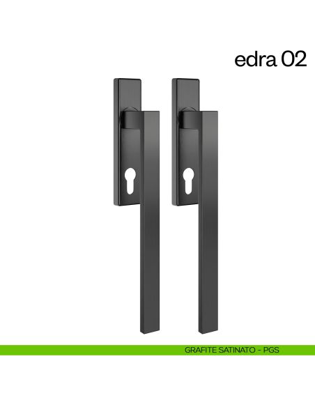 Maniglione per alzante scorrevole Edra 02 dnd Handles accoppiato grafite satinato