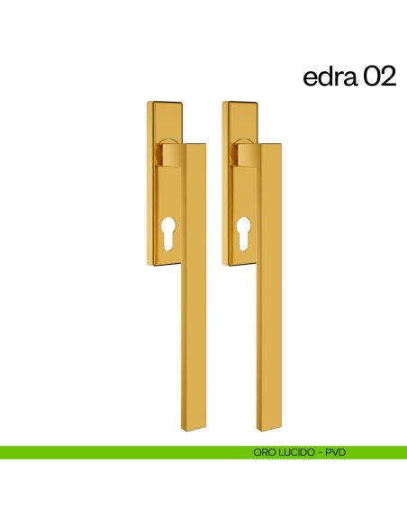 Maniglione per alzante scorrevole Edra 02 dnd Handles accoppiato oro lucido