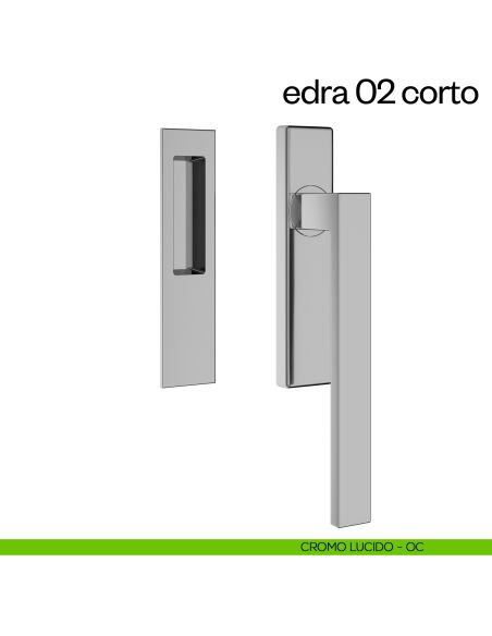 Maniglione per alzante scorrevole Edra 02 Corto dnd Handles singolo cromo lucido