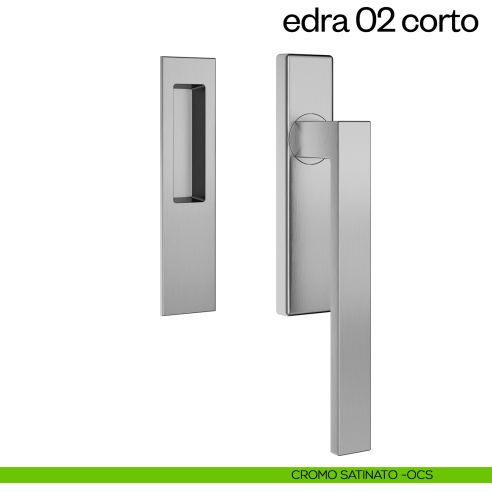 Maniglione per alzante scorrevole Edra 02 Corto dnd Handles singolo cromo satinato