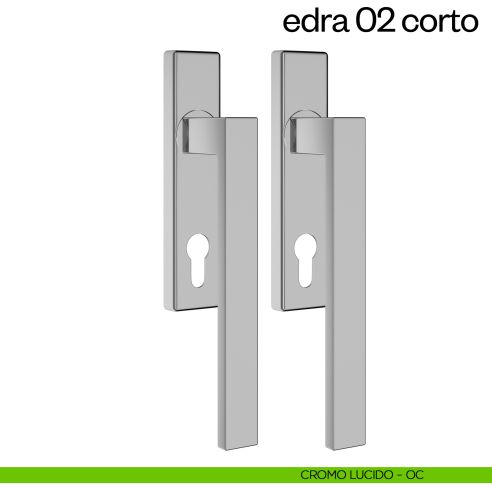 Maniglione per alzante scorrevole Edra 02 Corto dnd Handles accoppiato cromo lucido