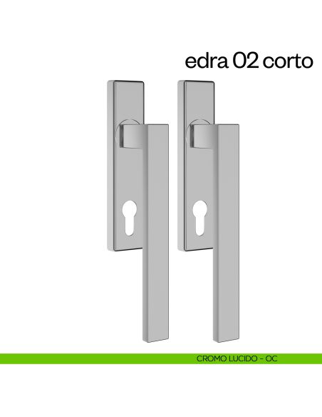 Maniglione per alzante scorrevole Edra 02 Corto dnd Handles accoppiato cromo lucido
