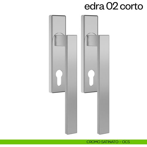 Maniglione per alzante scorrevole Edra 02 Corto dnd Handles accoppiato cromo satinato