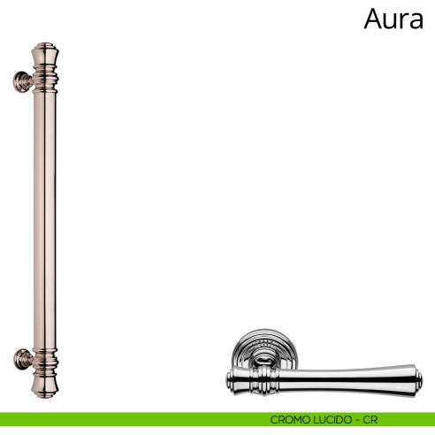 Maniglione per porta dritto Aura Linea Calì cromo lucido