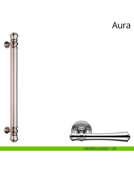 Maniglione per porta dritto Aura Linea Calì cromo lucido