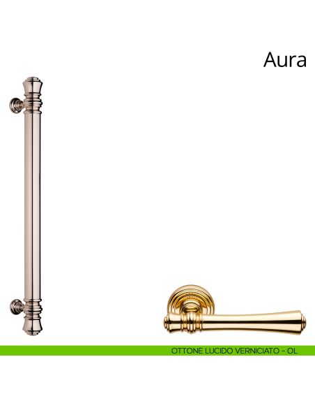 Maniglione per porta dritto Aura Linea Calì ottone lucido verniciato