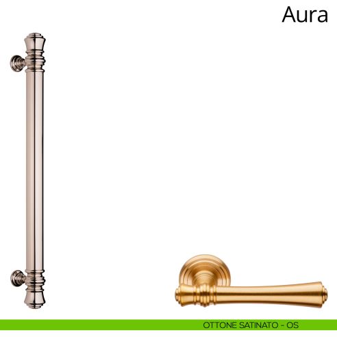 Maniglione per porta dritto Aura Linea Calì ottone satinato
