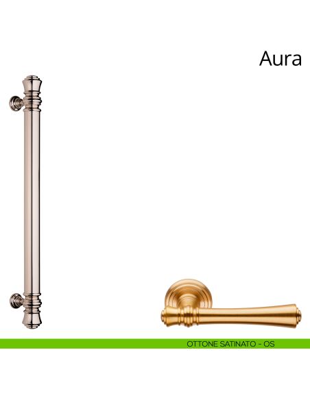 Maniglione per porta dritto Aura Linea Calì ottone satinato