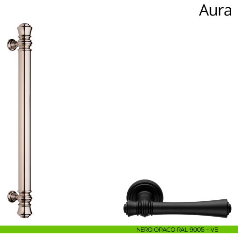 Maniglione per porta dritto Aura Linea Calì nero