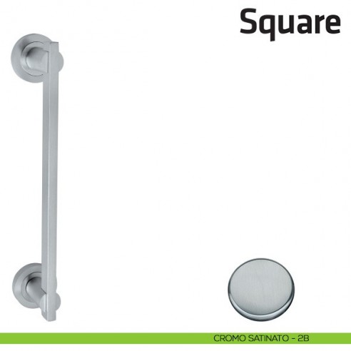 Maniglione per porta Square Comit accoppiato 348 mm cromo satinato