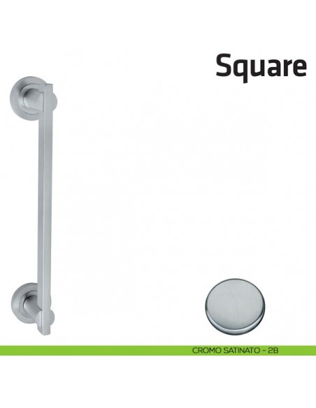 Maniglione per porta Square Comit accoppiato 348 mm cromo satinato