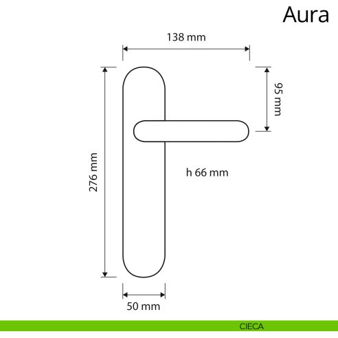 Maniglia con placca per porta Aura Linea Calì placca cieca
