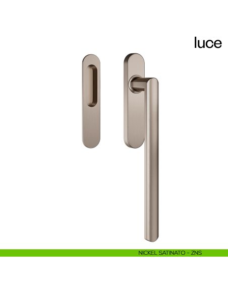Maniglione per alzante scorrevole Luce dnd singolo nickel satinato