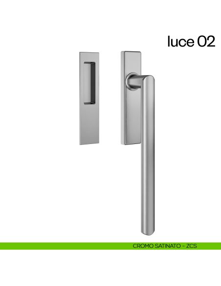 Maniglione per alzante scorrevole Luce 02 dnd singolo cromo satinato