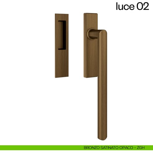 Maniglione per alzante scorrevole Luce 02 dnd singolo bronzo satinato opaco