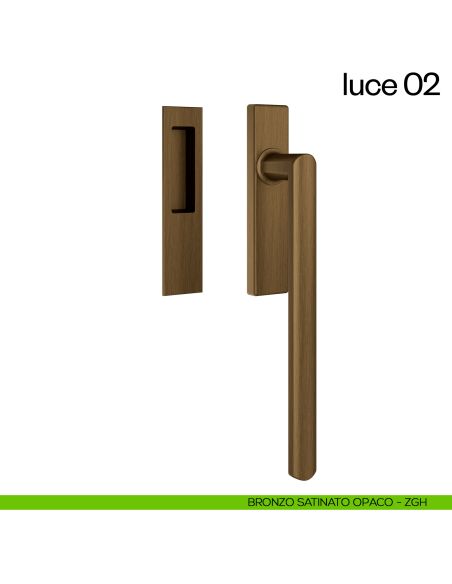 Maniglione per alzante scorrevole Luce 02 dnd singolo bronzo satinato opaco