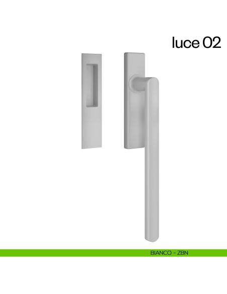 Maniglione per alzante scorrevole Luce 02 dnd singolo bianco