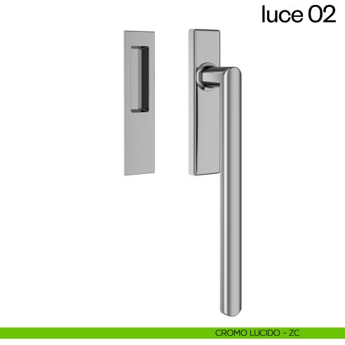 Maniglione per alzante scorrevole Luce 02 dnd singolo cromo lucido