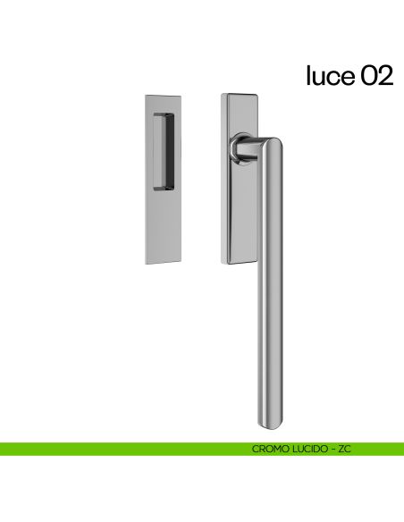 Maniglione per alzante scorrevole Luce 02 dnd singolo cromo lucido