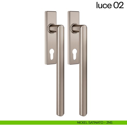 Maniglione per alzante scorrevole Luce 02 dnd accoppiato nickel satinato