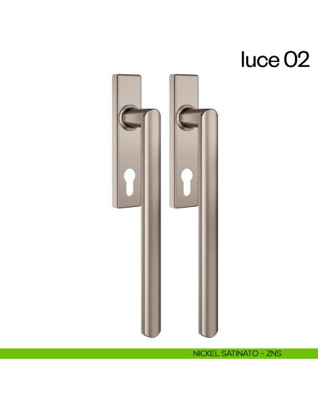 Maniglione per alzante scorrevole Luce 02 dnd accoppiato nickel satinato