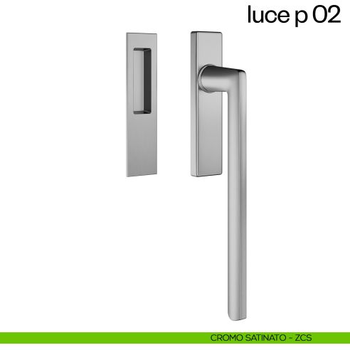 Maniglione per alzante scorrevole Luce P 02 dnd singolo cromo satinato